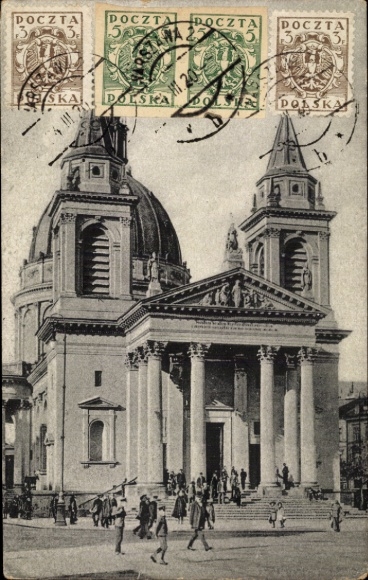 Postcard Warszawa Warsaw Poland, Church