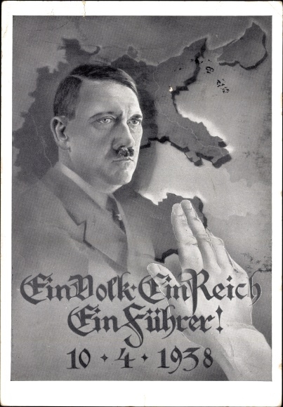 Artist PC One people, one empire, one leader, April 10, 1938, vote, leader Adolf Hitler, portrait