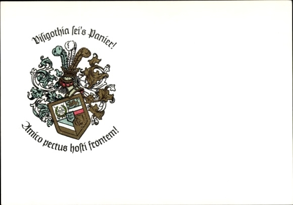Studentika Postcard Corps Visigothia, coat of arms