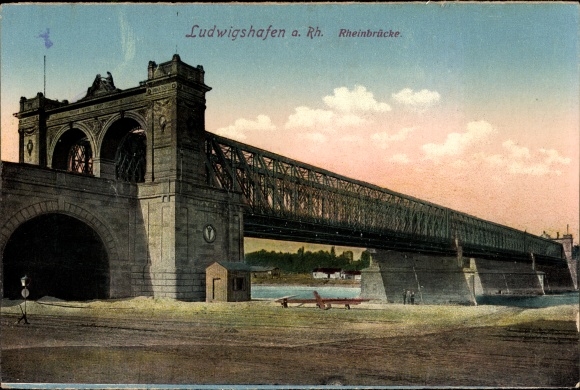 Postcard Ludwigshafen am Rhein, Rhine Bridge