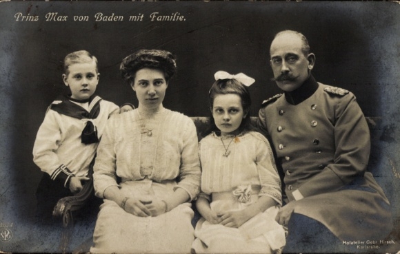 Ak Prinz Max von Baden mit Familie