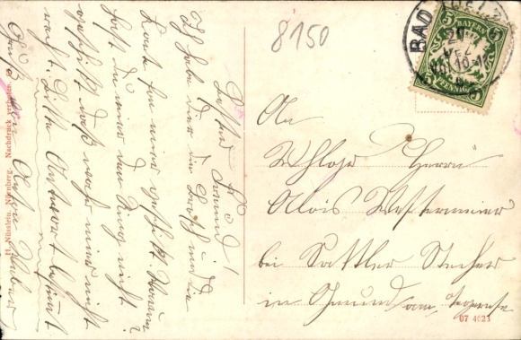 Postcard Holzkirchen in Upper Bavaria, Bahnhofstrasse, Hospital