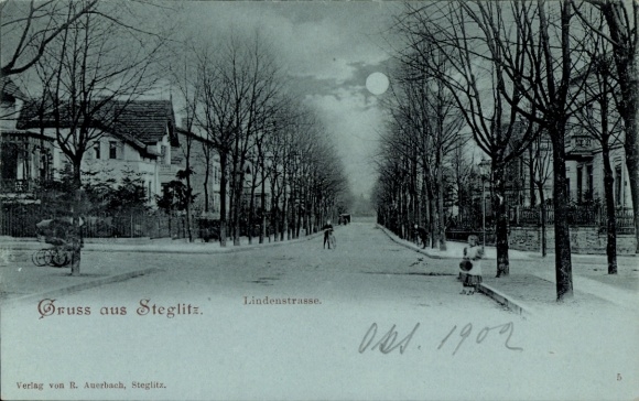 Moonlight Postcard Berlin Steglitz, Lindenstraße