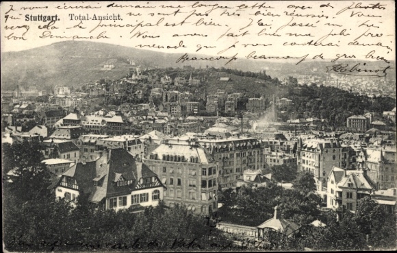 Postcard Stuttgart in Württemberg, general view