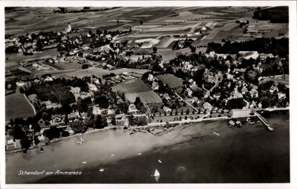 Ak Schondorf am Ammersee Opper-Beieren, luchtfoto