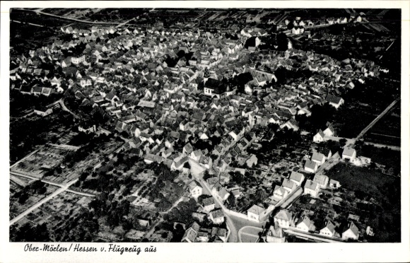 Postcard Ober Mörlen Bad Nauheim in Hesse, aerial photograph