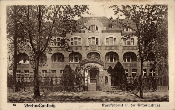 Postcard Berlin Steglitz Lankwitz, Hospital, Viktoriastraße