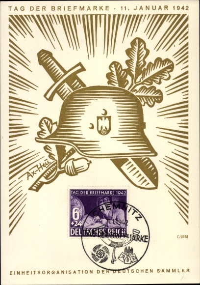 Künstler Ak Axster Heudtlaß, Tag der Briefmarke 1942