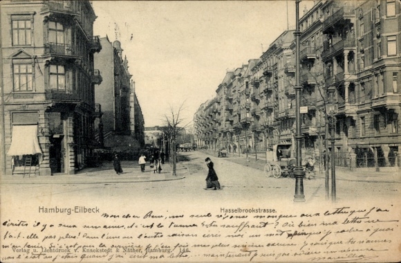 Ansichtkaart Hamburg Wandsbek Eilbek Eilbeck, Hasselbrookstrasse