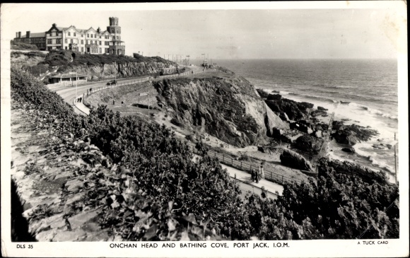 Postcard Port Jack Isle of Man, Onchan Head, bathing bay