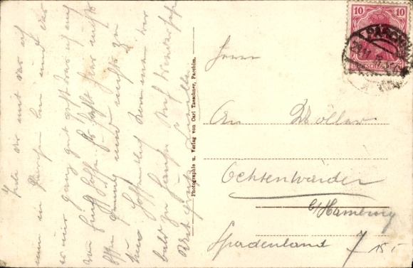 Postcard Parchim in Mecklenburg, Friedrich Franz Street