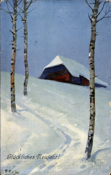 Artist Postcard Reiss, Fritz, Black Forest, Winter Landscape