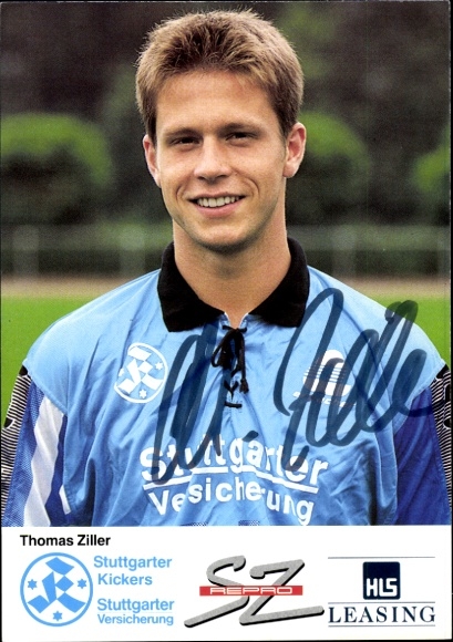 Autograph card footballer Thomas Ziller, SV Stuttgarter Kickers, autograph