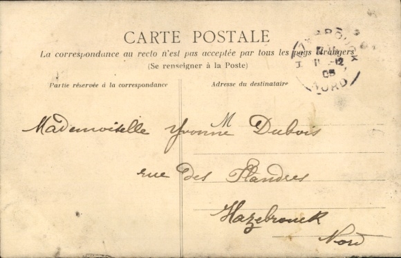 Postcard French costume, living room, woman reading, children