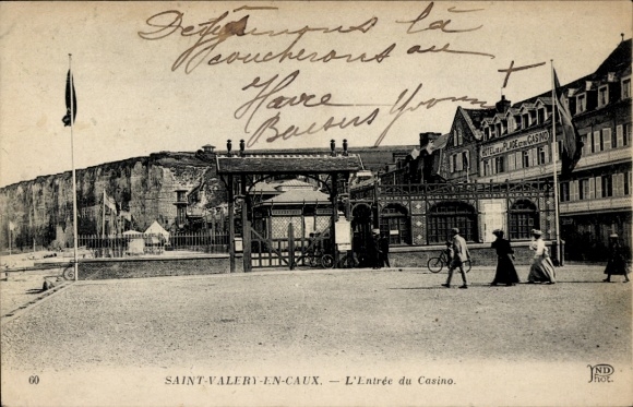Ak Saint Valéry en Caux Seine Maritime, Casino-Eingang