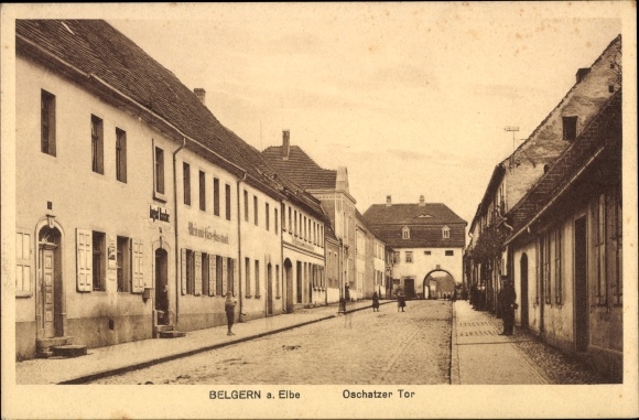 Postcard Belgern on the Elbe Saxony, Oschatzer Tor