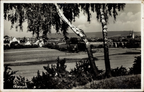 Postcard Oehringen Öhringen in the Hohenlohe district of Württemberg, distant view of the town
