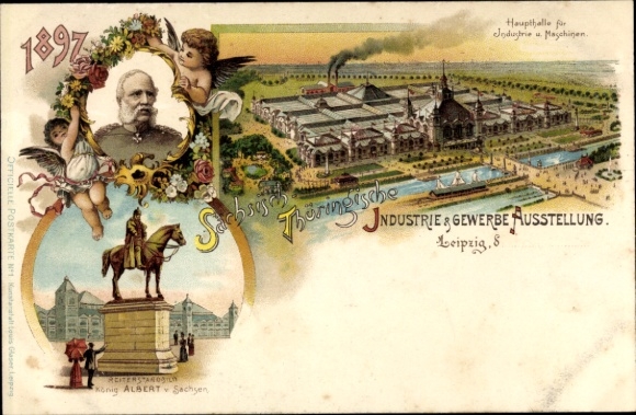 lito Leipzig, Saxon Czw. Wystawa przemysłu i handlu 1897, pomnik króla Alberta Saksońskiego