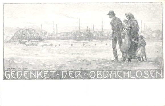 Artist Postcard Moser, Richard, Remember the Homeless