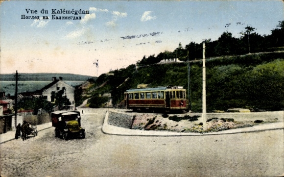 Postcard Belgrade Beograd Serbia, Kalemegdan, Castle Square, tram