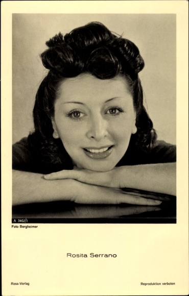 Ak Schauspielerin Rosita Serrano, Portrait, Ross Verlag A 3402/1