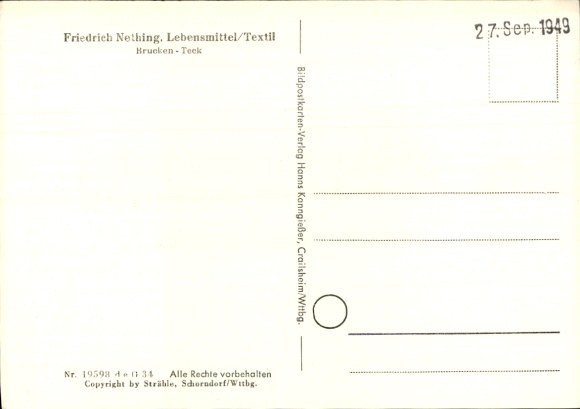 Postcard Brucken Lenningen Swabian Alb, aerial photograph