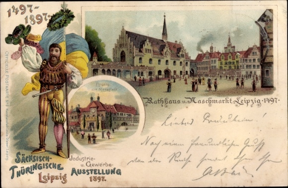 lito Leipzig, saksońska wystawa przemysłu i handlu w Turyngii 1897, ratusz, Naschmarkt