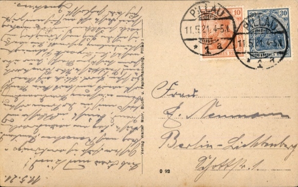 Postcard Baltijsk Pillau East Prussia, North Mole, Storm, Lighthouse