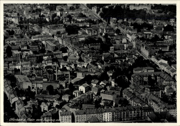 Postcard Offenbach am Main Hesse, aerial photograph