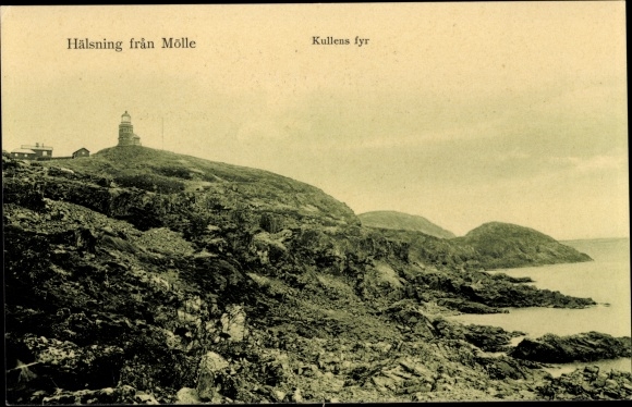 Postcard Mölle Schweden, Kullens lighthouse, Leuchtturm
