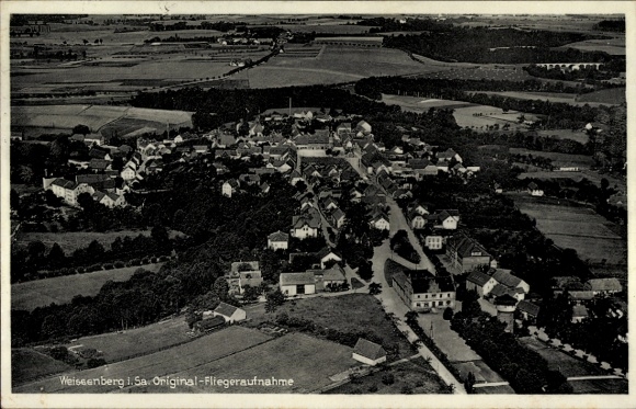 Ak Weißenberg in Sachsen, Fliegeraufnahme
