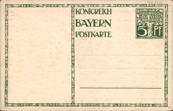 KP artysty papeterii pocztowej Diez, M., książę regent Bawarii Luitpold 1911, 5 fenigów