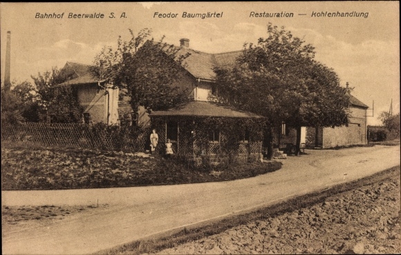 Postcard Beerwalde Löbichau in Thuringia, restoration and business