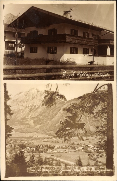 Photo Postcard Bayerisch Gmain in Berchtesgadener Land Upper Bavaria, house Schlegelblick, valley view of the place