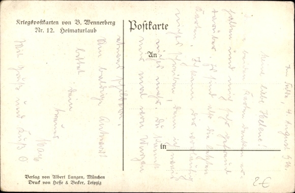 KP artystyczna Wennerberg, Bruno, urlop w domu, żołnierz, kobiety, łódź wiosłowa
