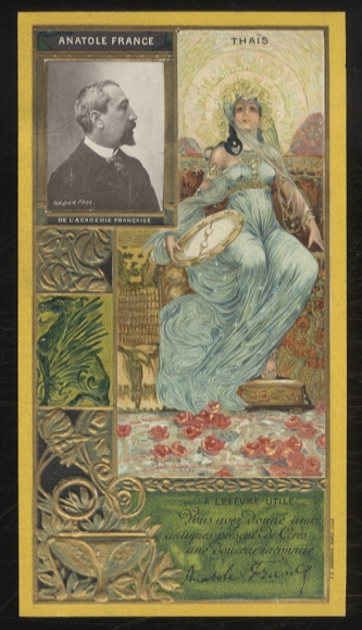 Merchant picture advertising card Lefevre-Utile Lu Art Nouveau, Anatole France