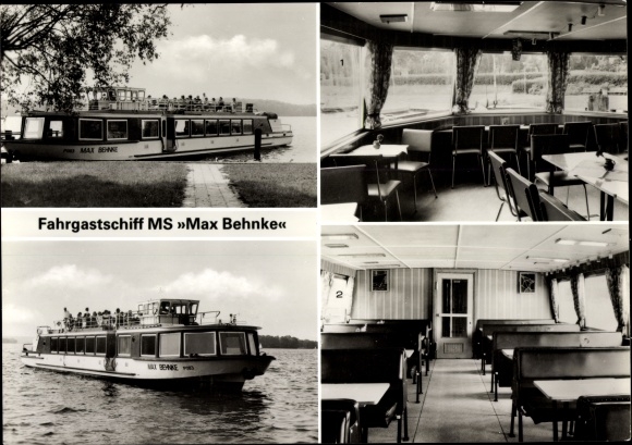 Postcard Bad Saarow Pieskow district or Spree, passenger ship MS Max Behnke, Walter Kranewitz