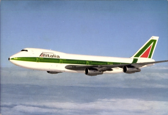 Postcard passenger aircraft Alitalia, Boeing 747-243 B-Combi