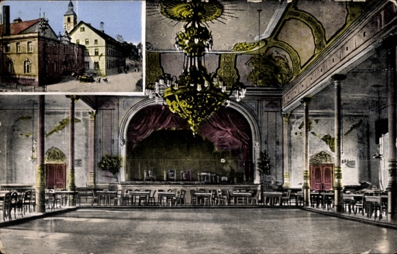 Ak Thalheim im Erzgebirge, Gasthof zum Erbgericht, Saal