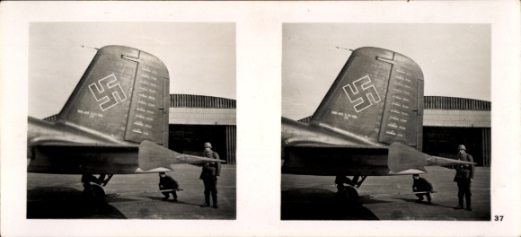Stereo image photo Flying and Winning No. 37, Focke-Wulf Condor, Victory Marks