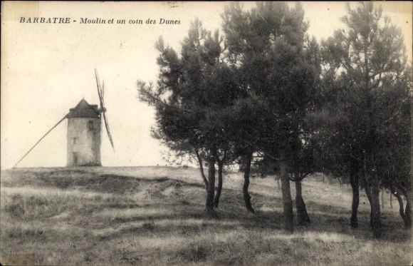 CPA Barbâtre Île de Noirmoutier Vendée, Moulin and a coin of the Dunes