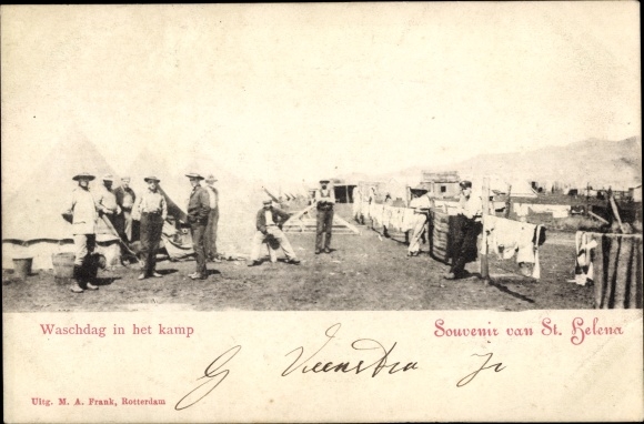 Postcard Jamestown St Helena, Waschdag in camp