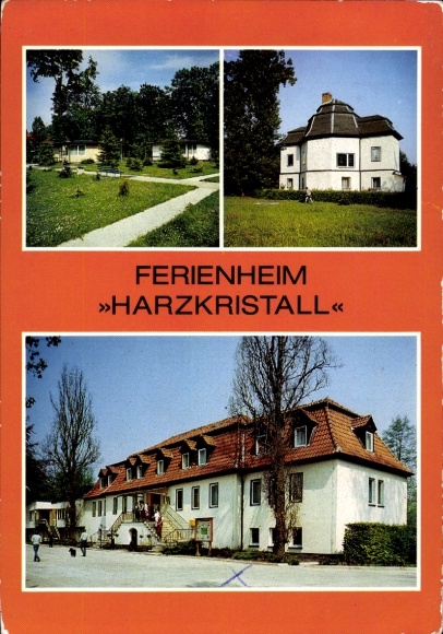 Postcard Rottleberode Südharz, Harzkristall holiday home, green areas, buildings