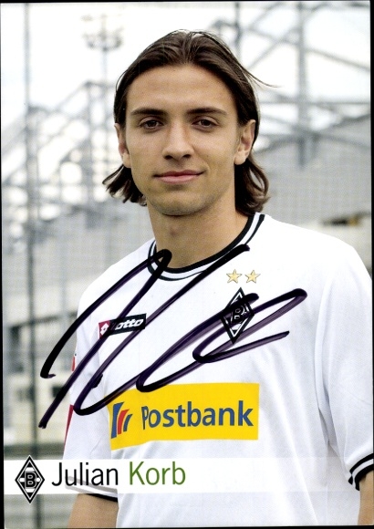 Autogrammkarte Fußballer Julian Korb, Borussia Mönchengladbach, Autogramm