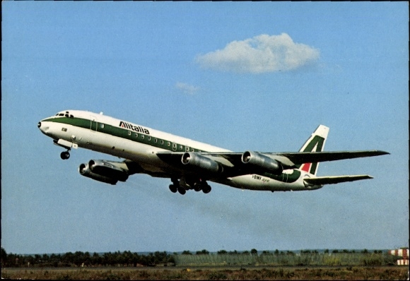 Postcard passenger aircraft, DC-8/62, Aitalia