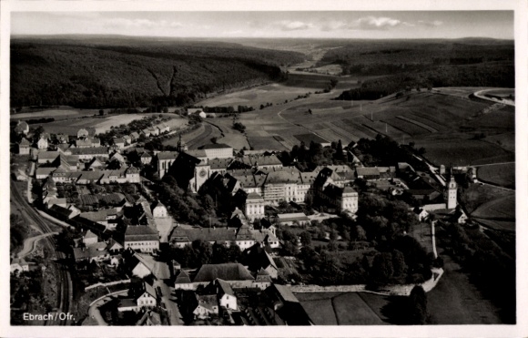 Postcard Ebrach in the Steigerwald Upper Franconia, aerial photograph