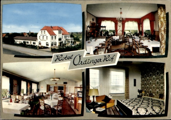 Ak Nordseebad Sankt Peter Ording, Hotel Ordinger Hof, Gastraum, Zimmer, Speisesaal