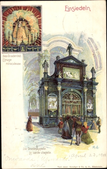 Artist Chromo-Litho Einsiedeln Canton Schwyz Switzerland, Chapel of Grace, image of grace
