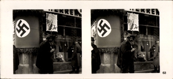 Stereo Raumbild Foto "Großdeutschlands Wiedergeburt" Nr. 63, Innsbruck am Wahltag 1938