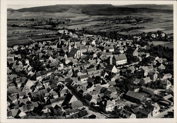 Postcard Gerolzhofen in Lower Franconia, aerial photograph